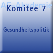 Button Komitee Gesundheitspolitik blau